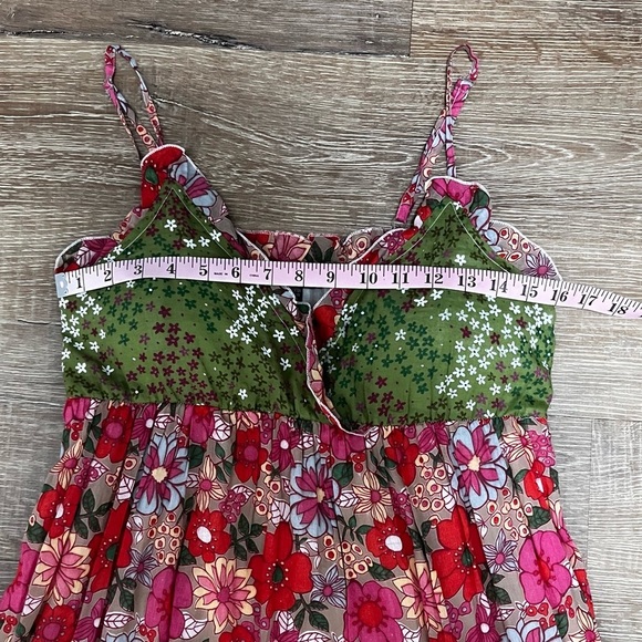 DIMRI Floral Cotton Tiered Boho Patchwork Maxi Dress Size Medium - Picture 8 of 10